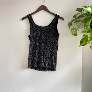 Y2K All over Print Guess Tank Black with white lettering Y2K style Size‎ M